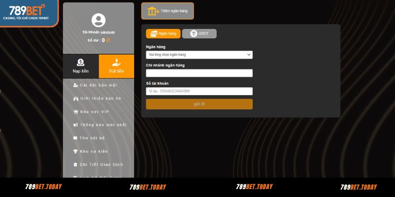 Cách rút tiền 789BET bạn cần nắm vững