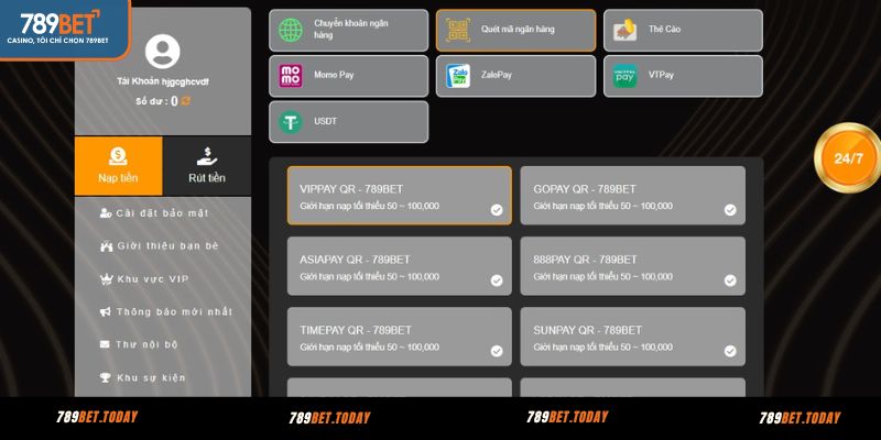 Hình thức quét mã ngân hàng