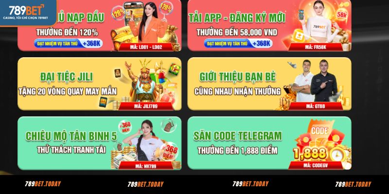 Khuyến mãi 789BET tân thủ hấp dẫn, thưởng cao